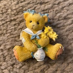 Vintage 90’s Cherished Teddies Teddy Bear Brooch Pin Jewelry Flower Vase